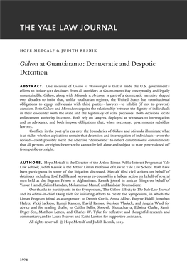 Democratic and Despotic Detention Abstract