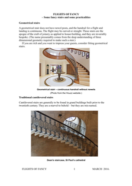 FLIGHTS of FANCY – Some Fancy Stairs and Some Practicalities