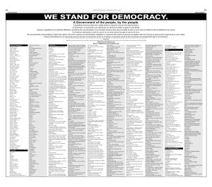 WE STAND for DEMOCRACY. a Government of the People, by the People
