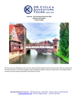 Germany - the Five Rivers Cycle Tour 2020 Individual Self-Guided 9 Days/ 8 Nights