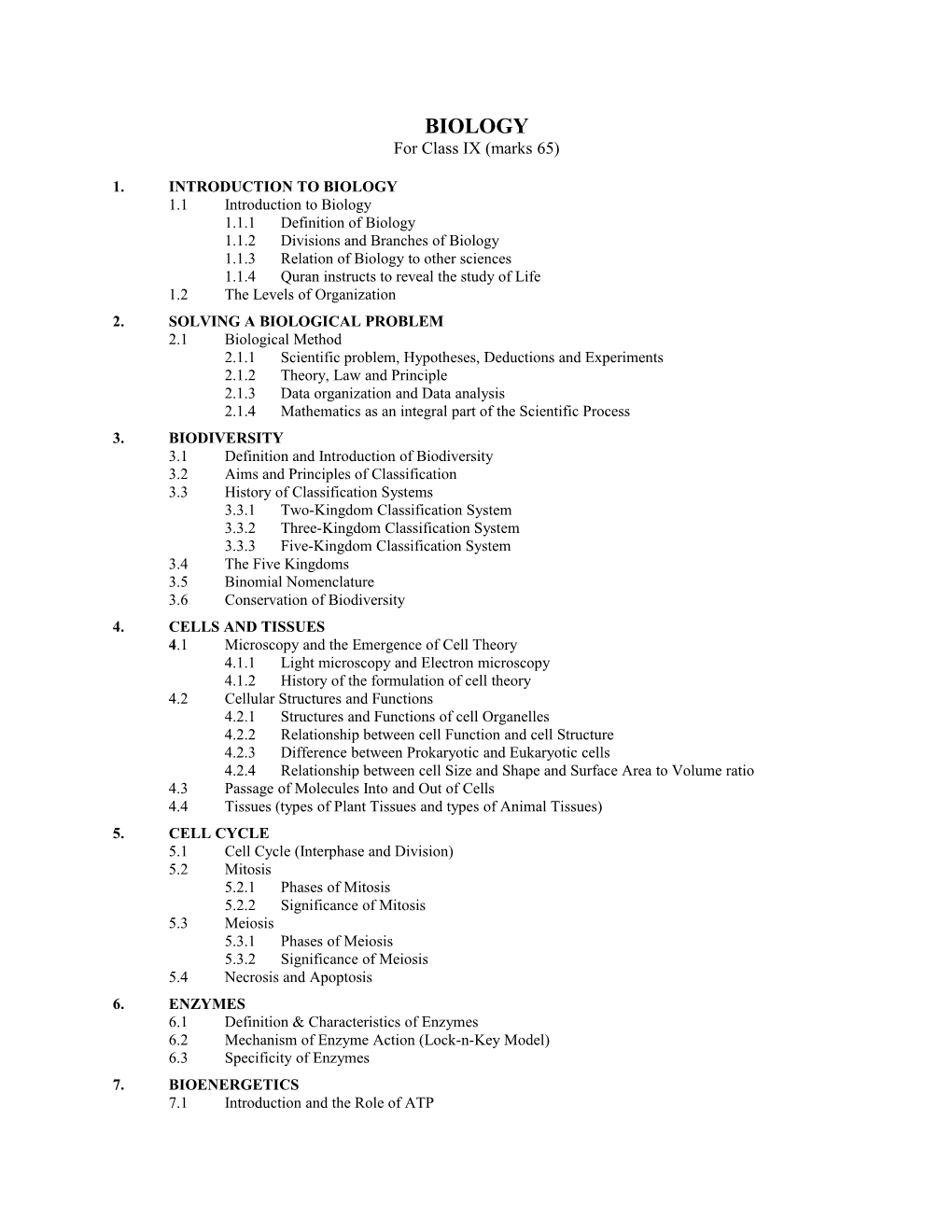 1. Introduction to Biology