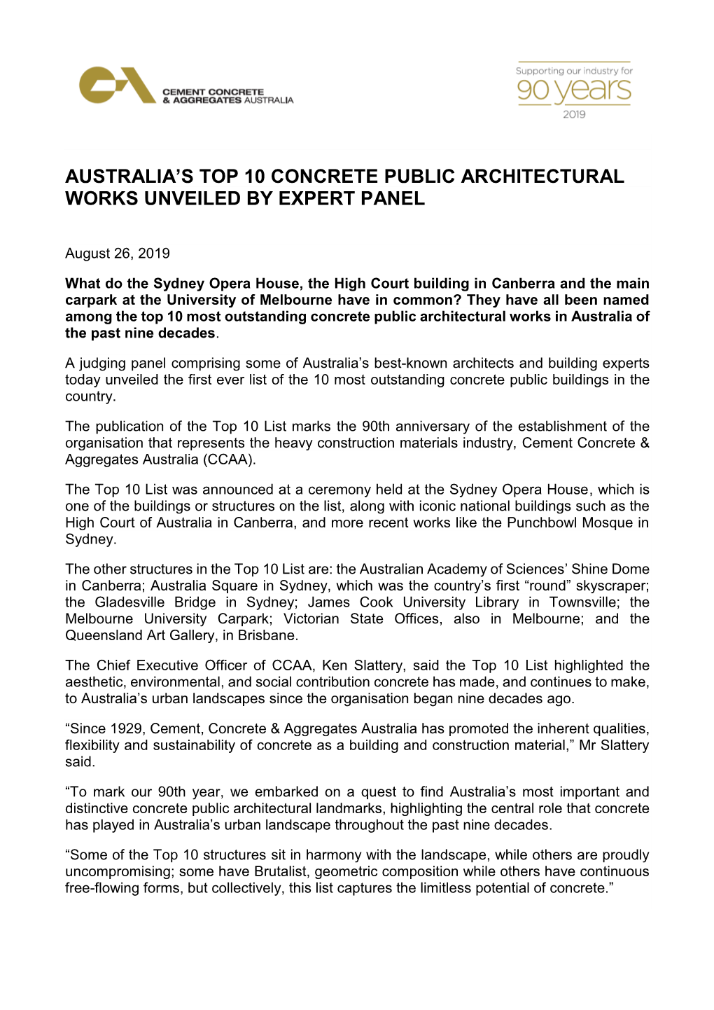 Australia's Top 10 Concrete Public Architectural Works Unveiled by Expert Panel