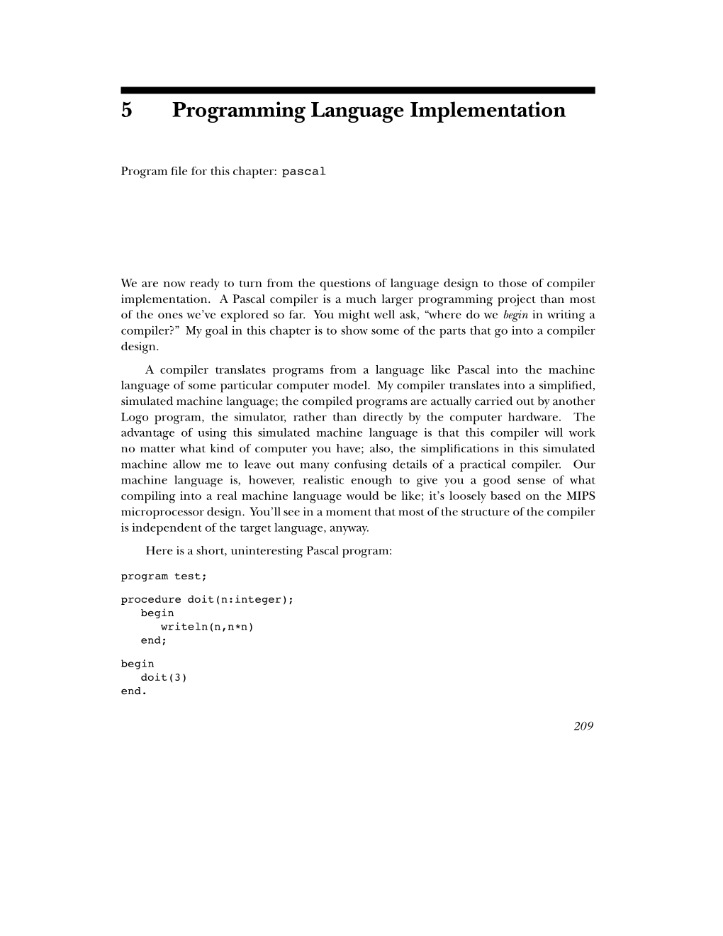 5 Programming Language Implementation