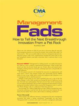 Management Fads the Last Between a Management Fad and a Valid Management Practice