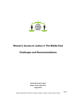 Women's Access to Justice in the Middle East