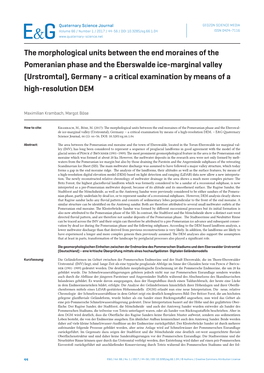 The Morphological Units Between the End Moraines of the Pomeranian Phase and the Eberswalde Ice-Marginal Valley (Urstromtal), Ge