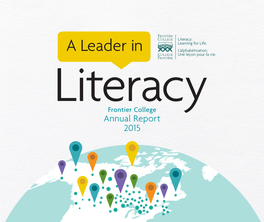 A Leader in Literacy Frontier College Annual Report 2015
