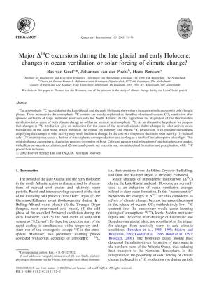 Major AC Excursions During the Late Glacial and Early Holocene