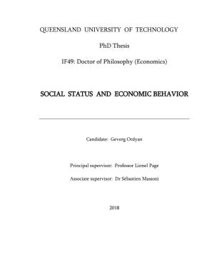 Social Status and Economic Behavior