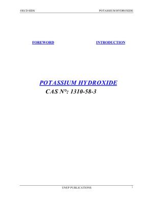 Potassium Hydroxide Cas N°: 1310-58-3