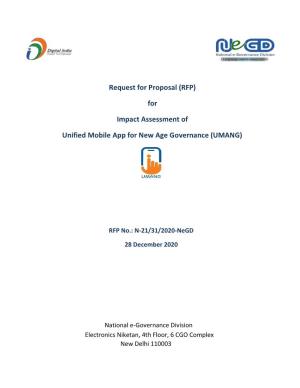 (RFP) for Impact Assessment of Fied Mobile App for New Age Governa