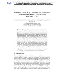 Ddrnet: Depth Map Denoising and Refinement for Consumer Depth