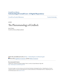 The Phenomenology of Gridlock
