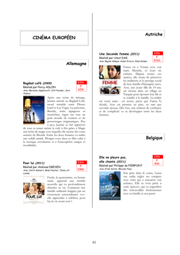 Les Nouveautés Cinéma (Pdf)