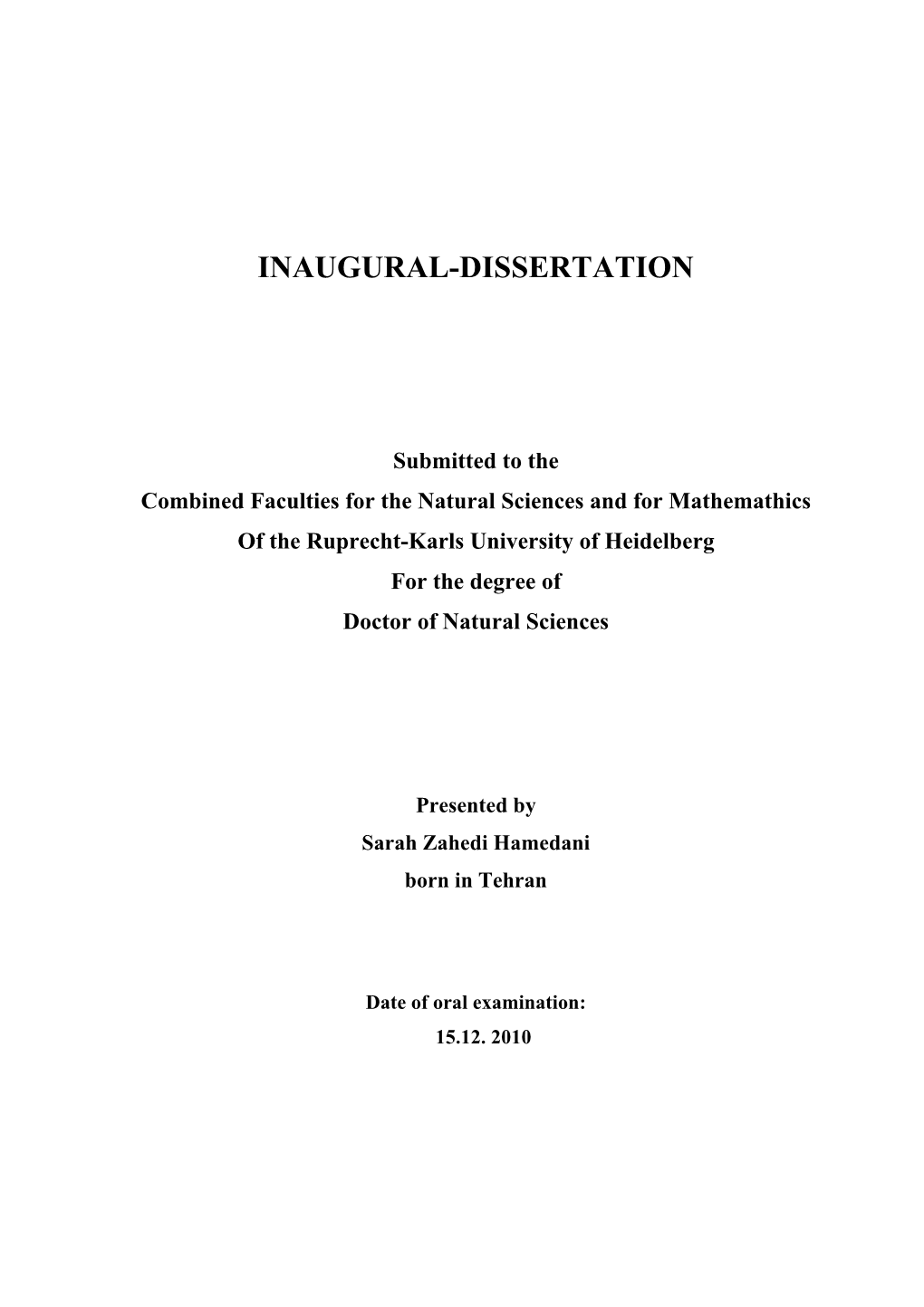 Inaugural-Dissertation