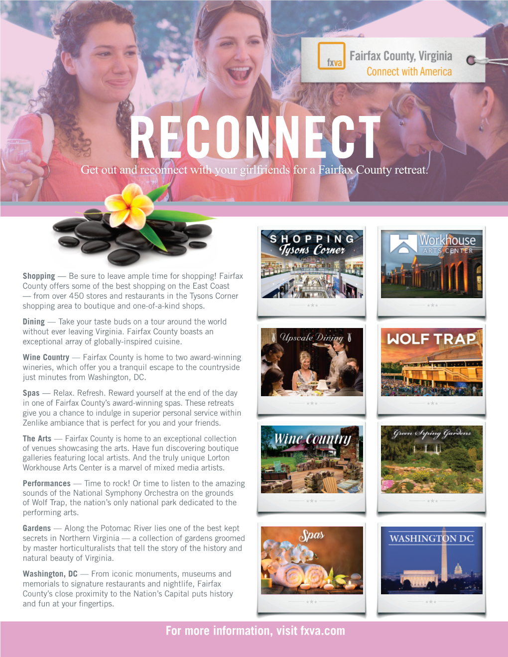 RECONNECT Get out and Reconnect with Your Girlfriends for a Fairfax County Retreat