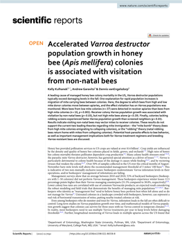 Accelerated Varroa Destructor Population Growth in Honey