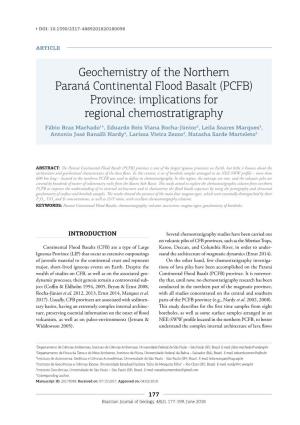 Geochemistry of the Northern Paraná Continental Flood Basalt (PCFB)