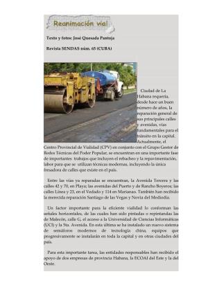 Texto Y Fotos: José Quesada Pantoja Revista SENDAS Núm. 65 (CUBA