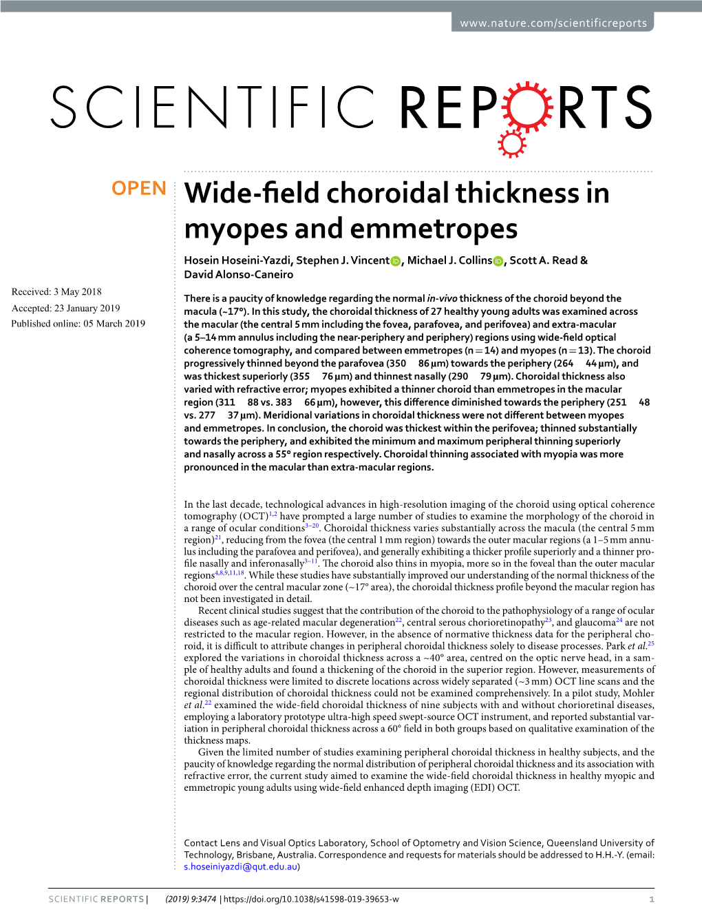 Wide-Field Choroidal Thickness in Myopes and Emmetropes