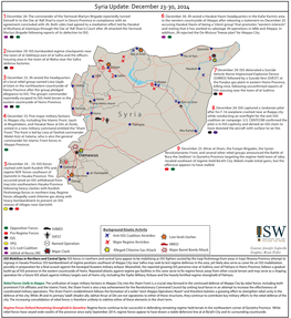 Syria SITREP December 23-30-2014