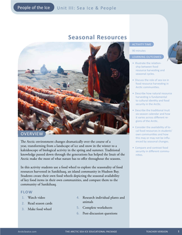 Seasonal Resources ACTIVITY TIME