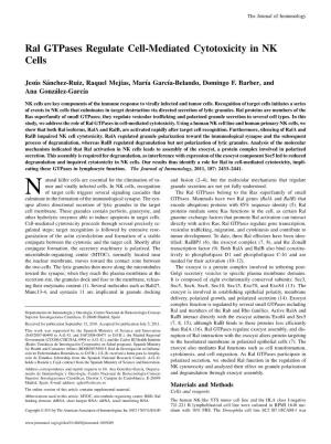 Cytotoxicity in NK Cells Ral Gtpases Regulate Cell-Mediated