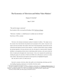 The Economics of Television and Online Video Markets∗