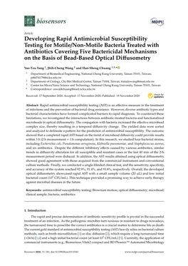 Developing Rapid Antimicrobial Susceptibility Testing for Motile/Non