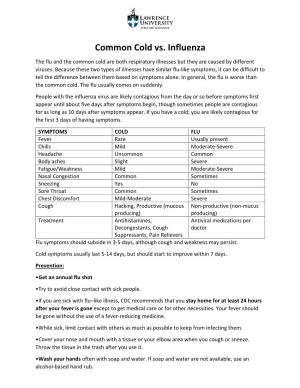 Common Cold Vs. Influenza