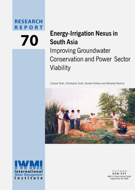 Energy-Irrigation Nexus in South Asia Improving Groundwater