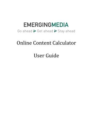 Online Content Calculator User Guide