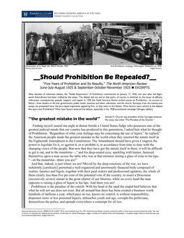 Five Years of Prohibition and Its Results, North American Review