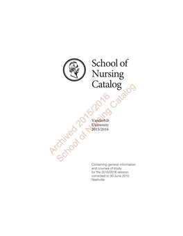 School of Nursing Catalog