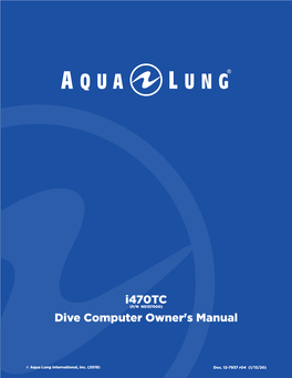 Dive Computer Owner's Manual I470tc