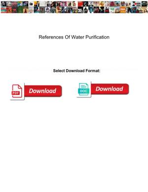 References of Water Purification