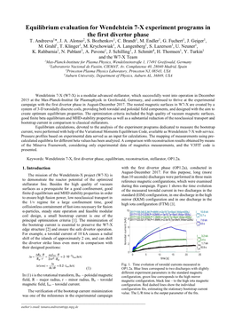 Equilibrium Evaluation for Wendelstein 7-X Experiment Programs in the First Divertor Phase T
