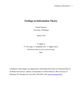 Feelings-As-Information Theory