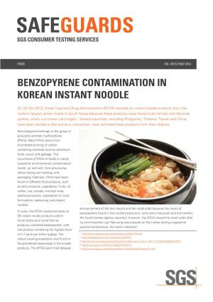 Safeguards Benzopyrene Contamination in Korean