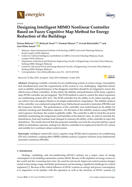 Designing Intelligent MIMO Nonlinear Controller Based on Fuzzy Cognitive Map Method for Energy Reduction of the Buildings