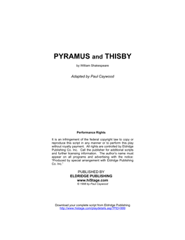 PYRAMUS and THISBY