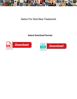 Name for God New Testament