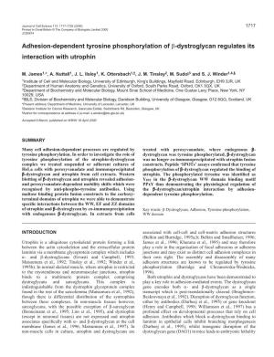 Tyrosine Phosphorylation Regulates Dystroglycan 1719