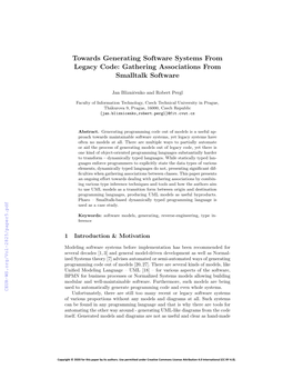 Towards Generating Software Systems from Legacy Code: Gathering Associations from Smalltalk Software