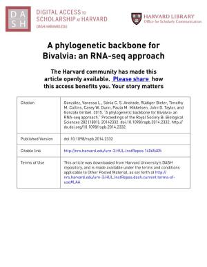 A Phylogenetic Backbone for Bivalvia: an RNA-Seq Approach