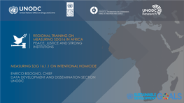 Regional Training on Measuring Sdg16 in Africa Peace, Justice and Strong Institutions