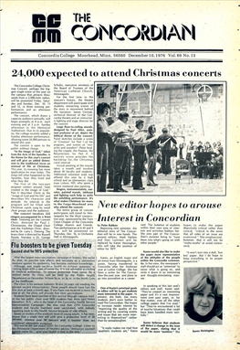 24,000 Expected to Attend Christinas Concerts New Editor Hopes To