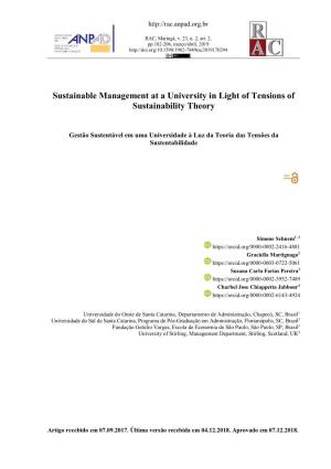 Sustainable Management at a University in Light of Tensions of Sustainability Theory