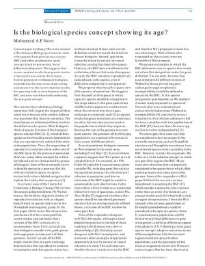 Is the Biological Species Concept Showing Its Age? Mohamed A.F