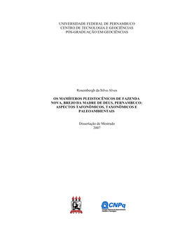 Universidade Federal De Pernambuco Centro De Tecnologia E Geociências Pós-Graduação Em Geociências